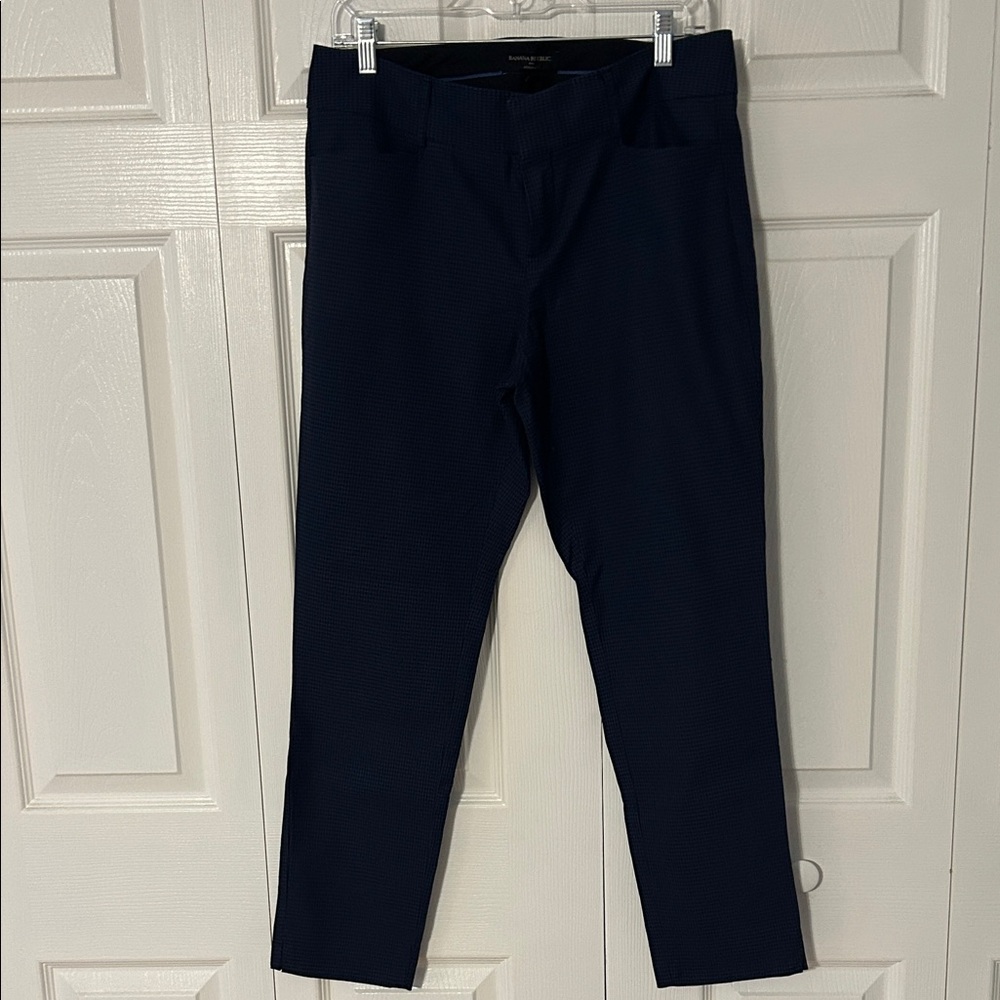 Banana Republic Dark Blue/black check Trousers size 8